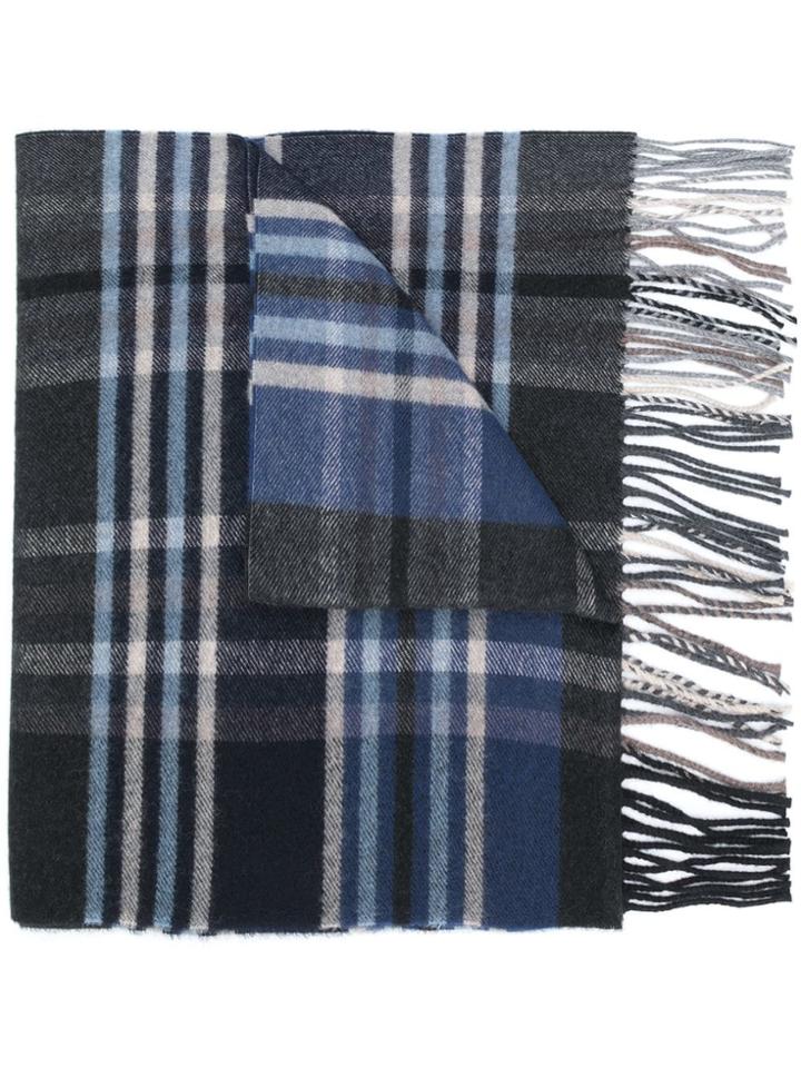 Paul & Shark Tartan Scarf - Blue