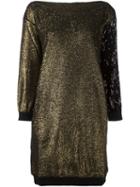 Sonia Rykiel Sequin Embellished Sweatshirt Dress, Women's, Size: Medium, Grey, Acrylic/polyamide/polyester/cotton