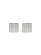 Burberry Check-engraved Cufflinks - Silver