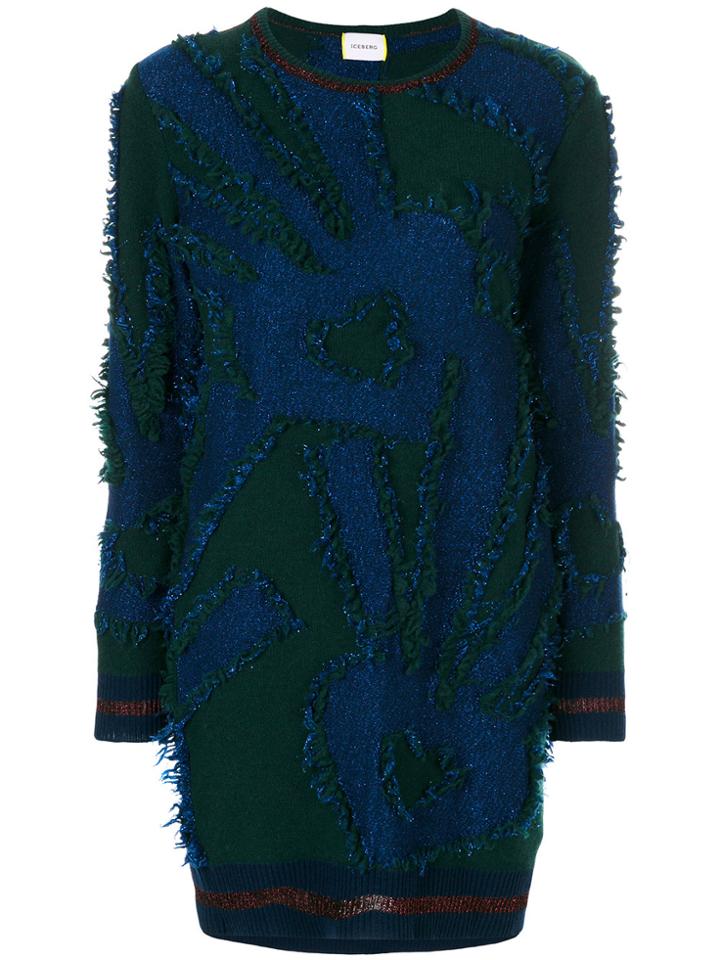 Iceberg Frayed Long Jumper - Blue