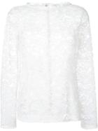 Nina Ricci Floral Lace Longsleeved Top, Women's, Size: 40, White, Cotton/polyamide/viscose