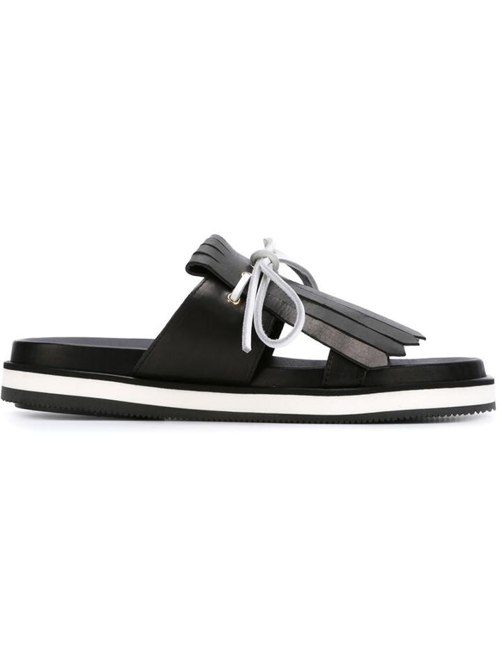 Studio Pollini Fringed Flat Sandals