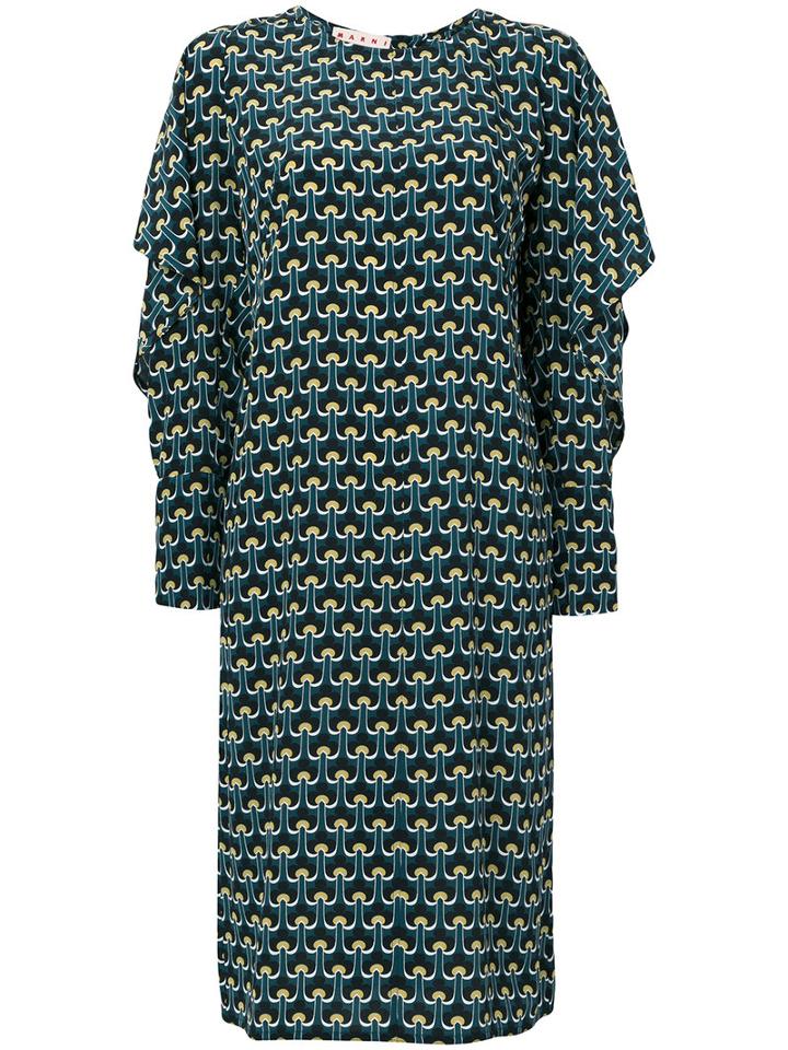 Marni - Portrait Print Shift Dress - Women - Silk - 44, Silk