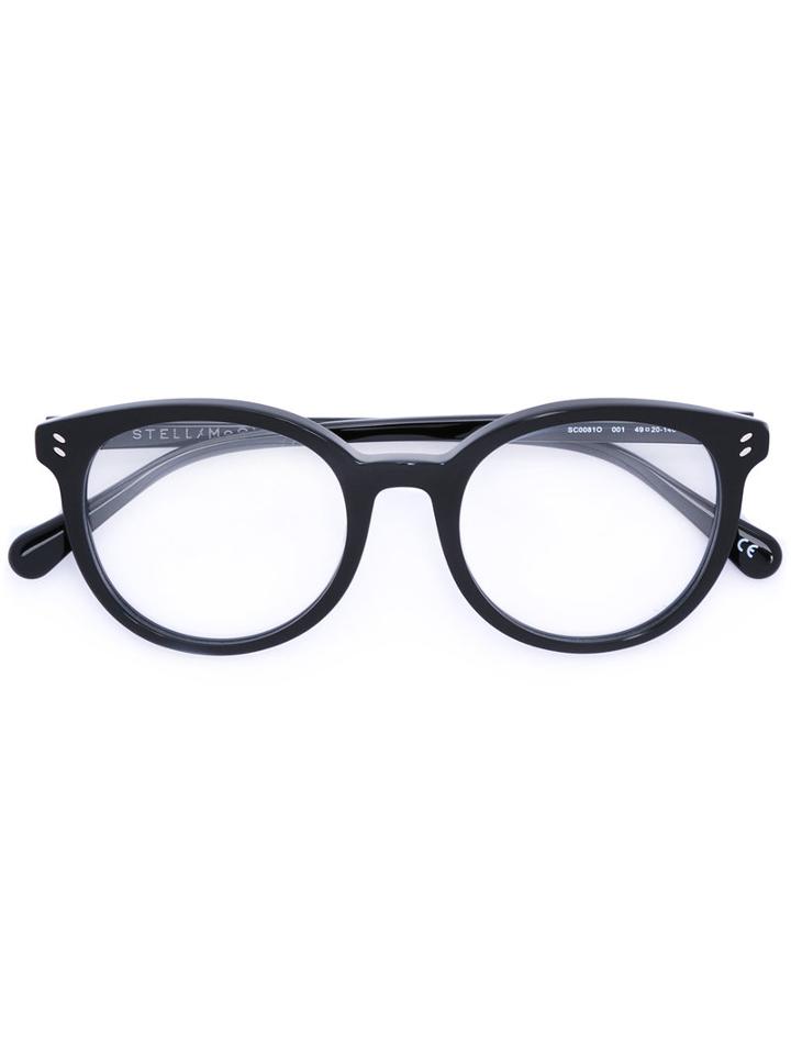 Stella Mccartney - Round Frame Glasses - Women - Acetate - 49, Black, Acetate