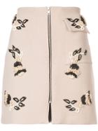 Patbo Pearl Embellished Mini Skirt - Brown