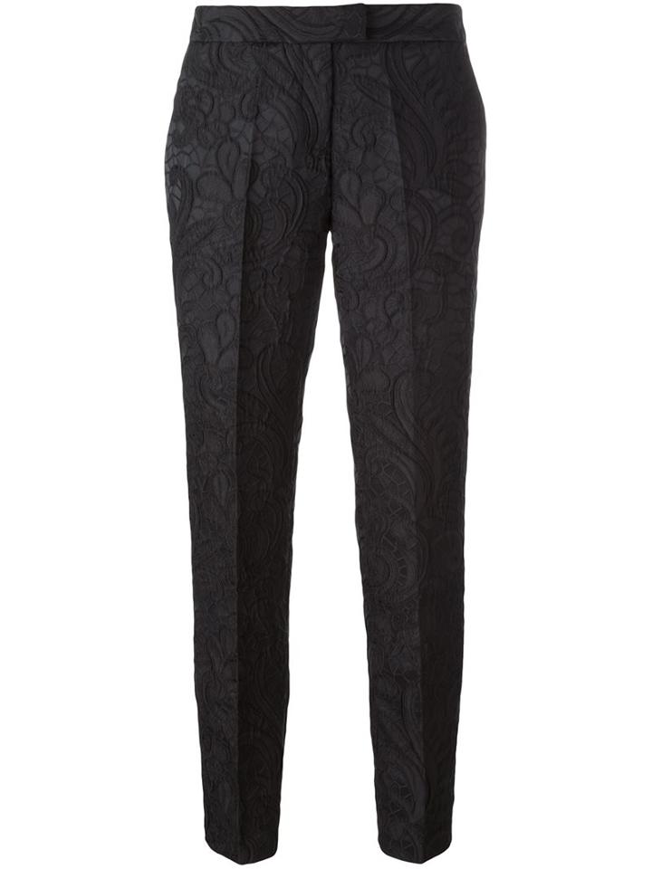 Christian Pellizzari Jacquard Trousers, Women's, Size: 42, Black, Polyester/polyamide/viscose