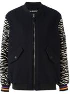 Filles A Papa Zebra Print Sleeves Bomber Jacket