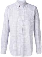 Loro Piana Micro Check Print Shirt, Men's, Size: M, White, Cotton