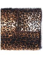 Givenchy Leopard Print Scarf, Women's, Brown, Cashmere/silk
