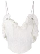Magda Butrym Embellished Strap Lace Camisole - White