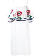 Daft - Floral Embroidered Dress - Women - Cotton - Xs, White, Cotton