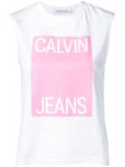 Calvin Klein Jeans Logo Printed Tank Top - White