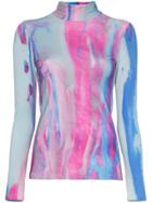 Paskal Paskal Tie Dye Turtleneck Top - Blue