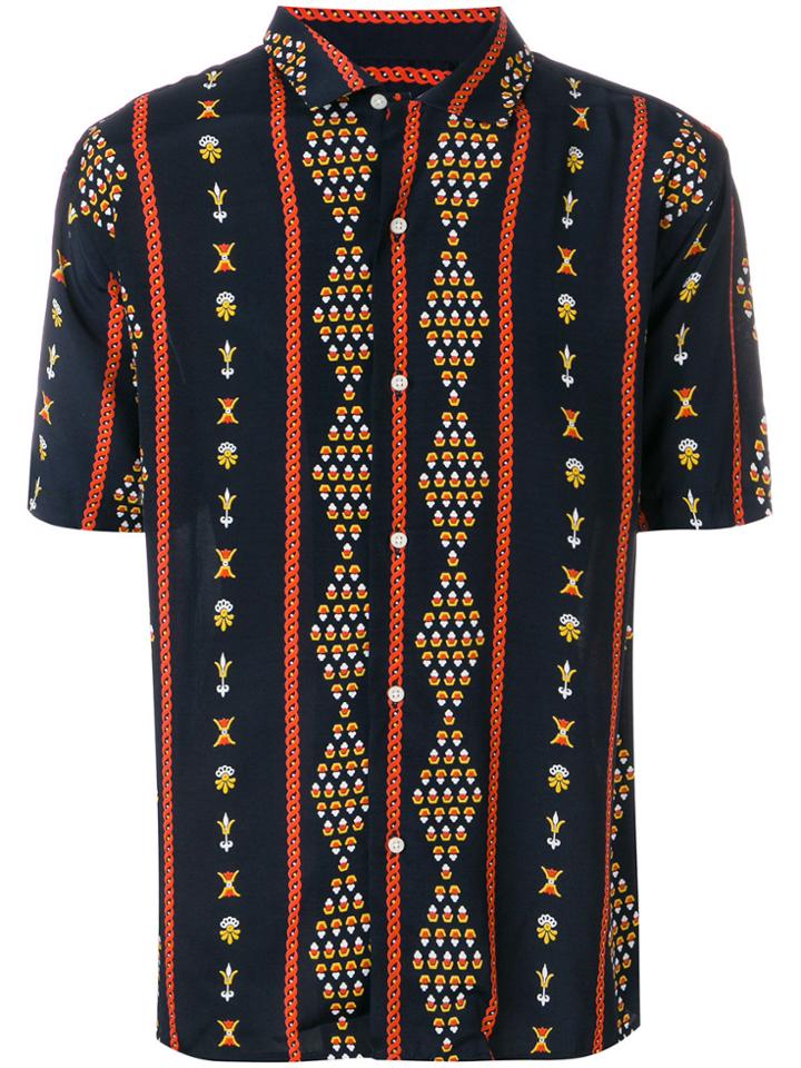 Gitman Vintage Dark And Stormy Print Camp Shirt - Black