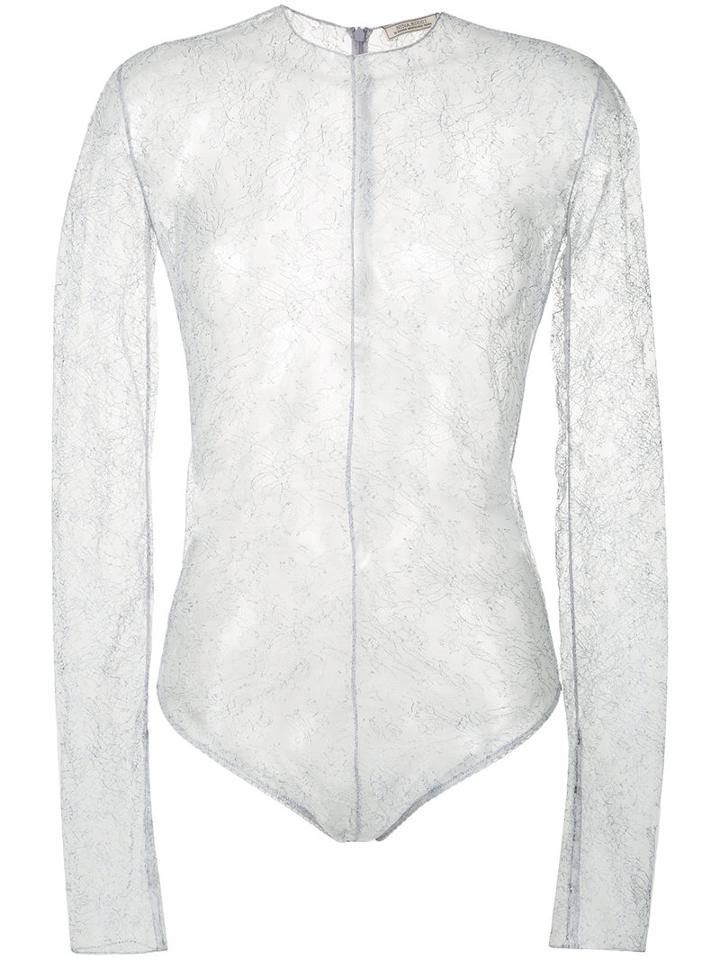 Nina Ricci - Sheer Slim-fit Body - Women - Polyamide - 40, Grey, Polyamide