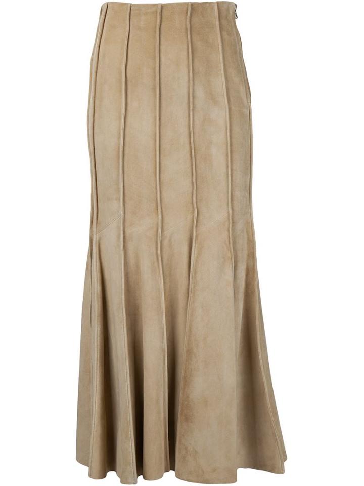 Derek Lam Pleated Ribbed Long Skirt