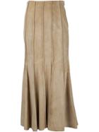 Derek Lam Pleated Ribbed Long Skirt