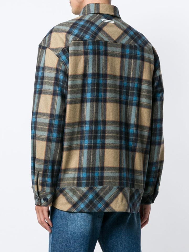 Ader Error Flanel Plaid Shirt - Blue