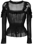 Twin-set Lace-effect Mixed Jumper - Black