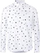 Uniform Experiment Star Print Long Sleeve Shirt, Men's, Size: 2, White, Cotton