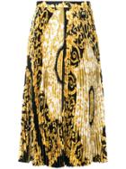 Versace Pleated Printed Skirt - Black