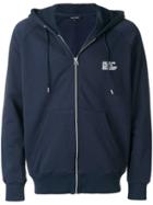 Ron Dorff Slogan Print Zipped Hoodie - Blue