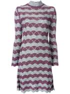 Alexa Chung Scallop Knit A-line Dress - Blue
