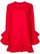 Goen.j Ruffle Trim Tunic, Women's, Size: Medium, Red, Cotton