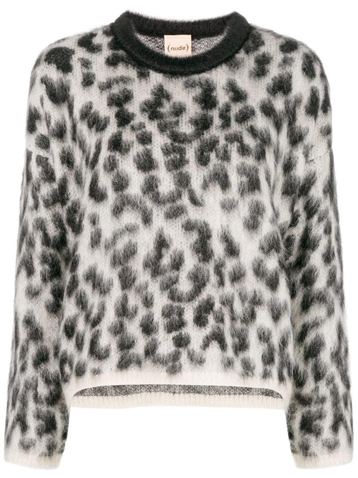 Nude Animal Print Jumper - Grey
