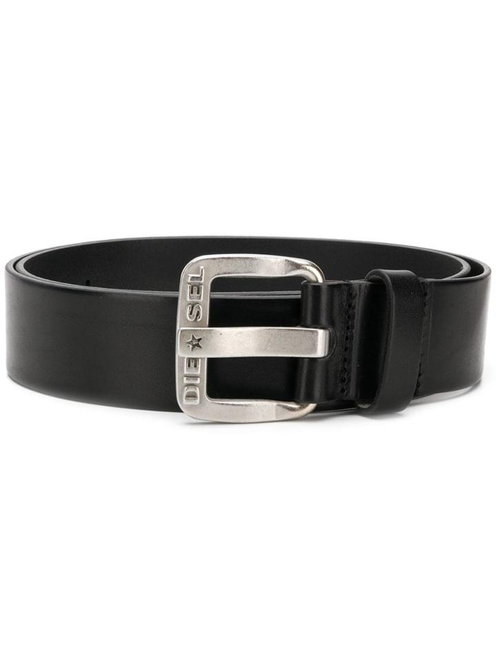 Diesel Branded Buckle Belt - Black