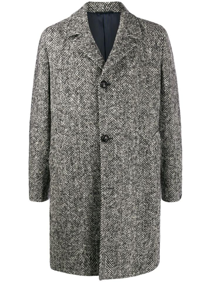 Mp Massimo Piombo Douglas Knitted Striped Coat - Grey