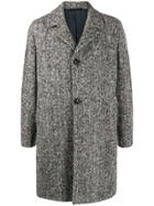 Mp Massimo Piombo Douglas Knitted Striped Coat - Grey
