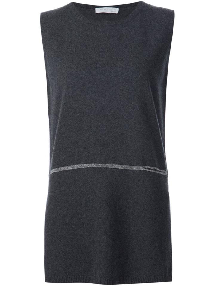 Fabiana Filippi Longline Tank Top, Women's, Size: 42, Grey, Silk/cashmere/wool