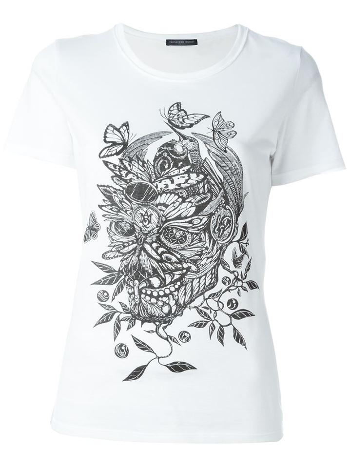 Alexander Mcqueen Floral Skull Print T-shirt