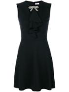 Red Valentino - Embellished Neck Bow Dress - Women - Polyamide/spandex/elastane/viscose - S, Black, Polyamide/spandex/elastane/viscose