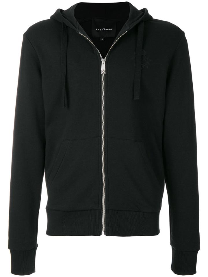 John Richmond Zipped Hooded Sweatshirt - Black