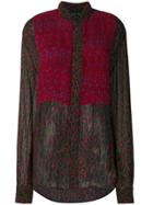 Michel Klein Leopard Print Pleated Blouse - Green