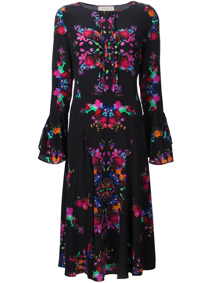 Nicole Miller Floral Print Dress, Women's, Size: Small, Silk