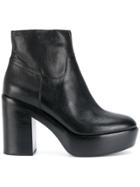 Ash Platform Heel Boots - Black
