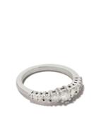 As29 18kt Gold Diamond Icicle Pinky Ring - Silver
