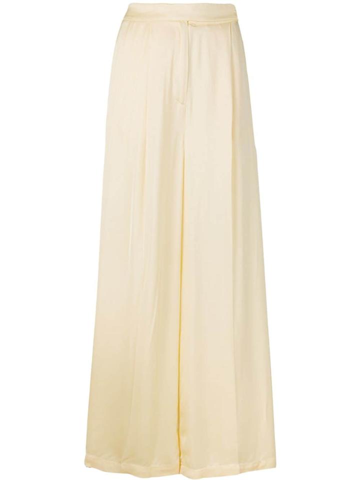 Semicouture Silky Wide Leg Trousers - Neutrals