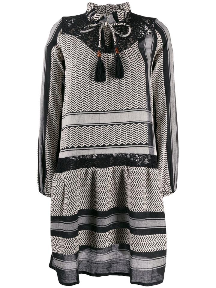 Cecilie Copenhagen Carolyn Mixed Pattern Dress - Black