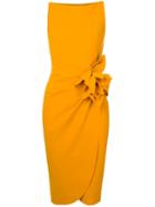 Le Petite Robe Di Chiara Boni Wrap Flower Dress - Yellow