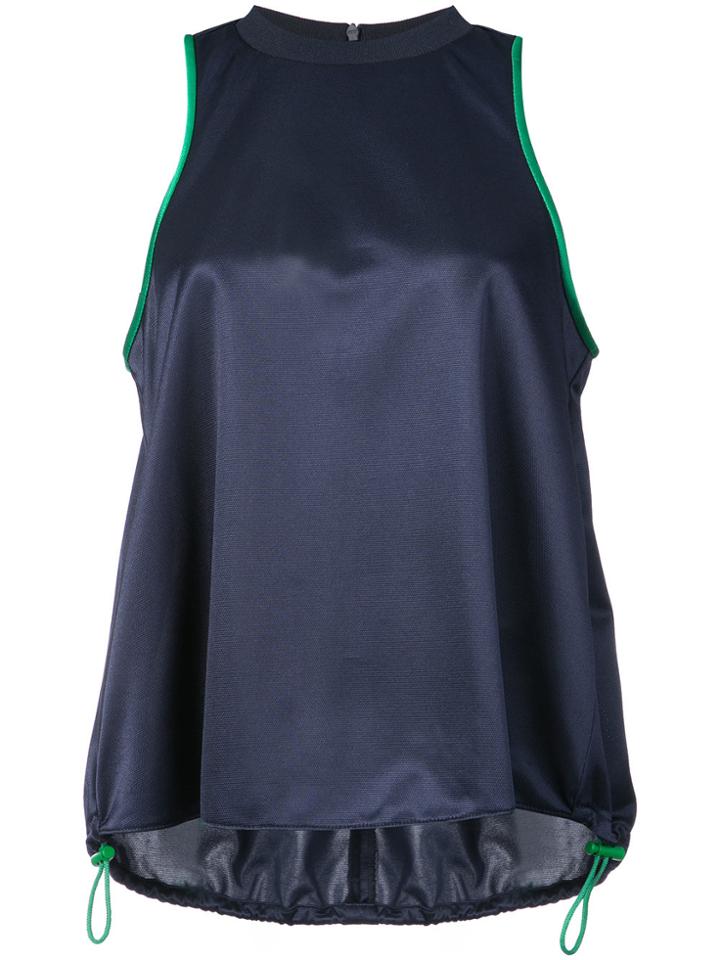 Tibi Sleeveless Drawstring Top - Blue