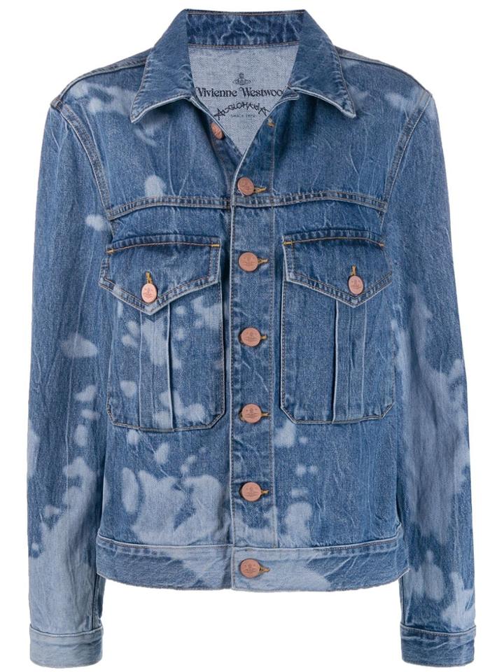 Vivienne Westwood Anglomania Bleached Effect Denim Jacket - Blue
