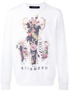John Richmond - Skull And Flower Print Sweatshirt - Men - Cotton/polyester - L, White, Cotton/polyester