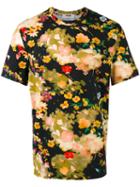 Msgm Floral Print T-shirt, Men's, Size: Medium, Black, Cotton