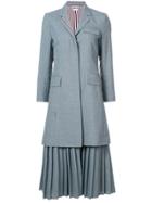 Thom Browne Pleated Bottom Chesterfield Overcoat In School Uniform