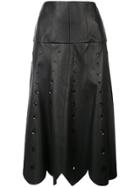Oscar De La Renta Sequin Embroidered Midi Skirt - Black