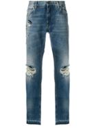 Dolce & Gabbana Skeleton King Distressed Loose Fit Jeans - Blue